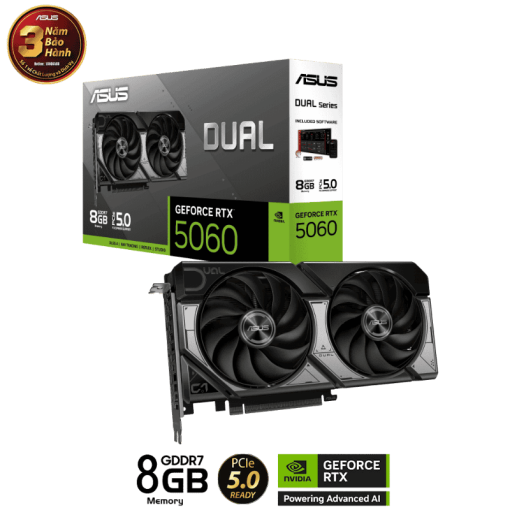 ASUS Dual GeForce RTX 5060 8GB GDDR7 (DUAL-RTX5060-8G) Graphics Card