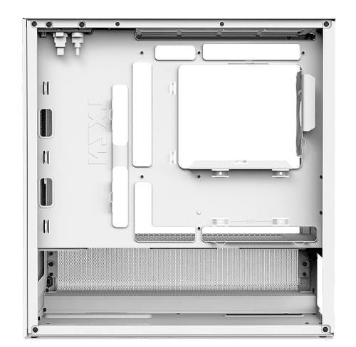 NZXT H3 Flow White MATX Airflow Case - All White, 1x F120Q (CV) Fan 28 02 H3 cable W 1
