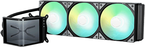 TRYX PANORAMA SE ARGB 360 BLACK AIO Liquid CPU Cooler - 6.5inch curved screen, 360mm radiator, Asetek Adela pump, 3x ARGB Gen2 Fans 19 1 1 6