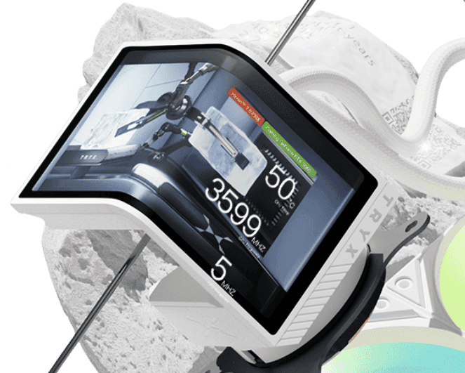 TRYX PANORAMA SE ARGB 360 WHITE AIO Liquid CPU Cooler - 6.5inch curved screen, 360mm radiator, Asetek Adela pump, 3x ARGB Gen2 Fans 24 1 4 SE360WH