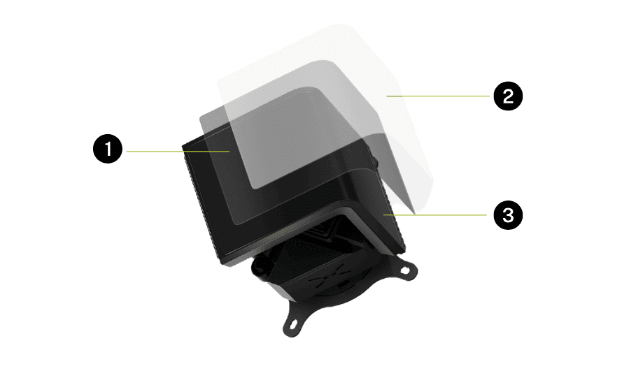 TRYX PANORAMA SE ARGB 360 WHITE AIO Liquid CPU Cooler - 6.5inch curved screen, 360mm radiator, Asetek Adela pump, 3x ARGB Gen2 Fans 33 1 7 1