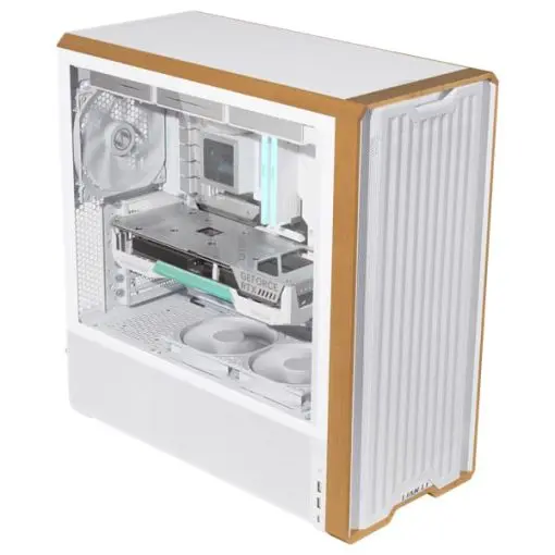 Lian Li LANCOOL 217 White Case - 170mm ARGB front fans, wood panels, USB Type-C Port, Tempered Glass Side Panel