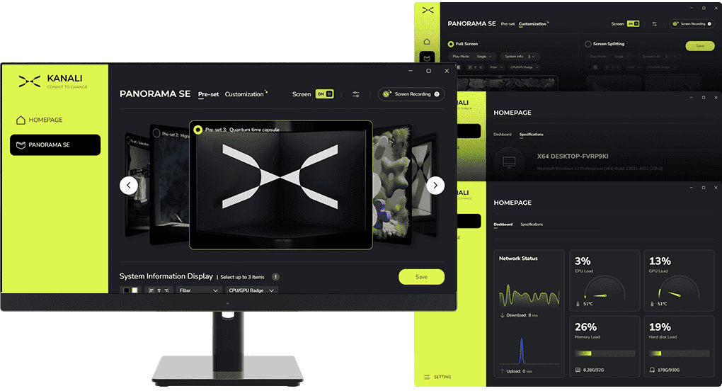 TRYX PANORAMA SE ARGB 360 WHITE AIO Liquid CPU Cooler - 6.5inch curved screen, 360mm radiator, Asetek Adela pump, 3x ARGB Gen2 Fans 48 3 3 2