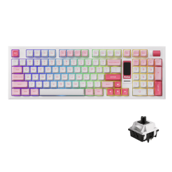 AKKO 5098B Prunus Lannesiana Keyboard - 98%, TFT LCD screen, Multi-modes, Gasket mount, PBT Dye-Sub Keycaps, Hotswap, 8000mAh