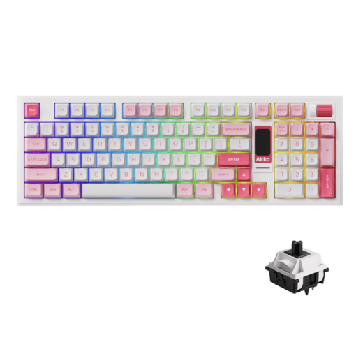 AKKO 5098B Prunus Lannesiana Keyboard - 98%, TFT LCD screen, Multi-modes, Gasket mount, PBT Dye-Sub Keycaps, Hotswap, 8000mAh