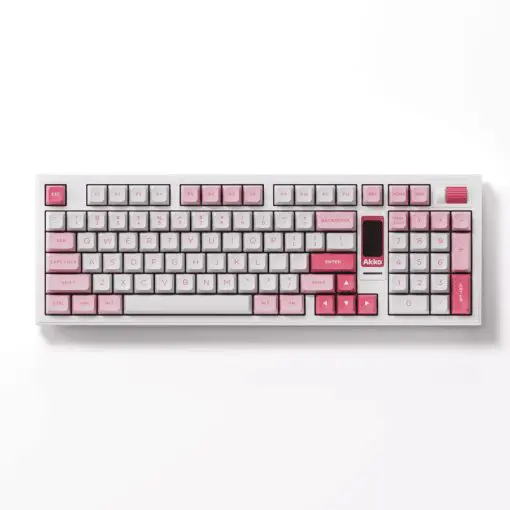 AKKO 5098B Prunus Lannesiana Keyboard - 98%, TFT LCD screen, Multi-modes, Gasket mount, PBT Dye-Sub Keycaps, Hotswap, 8000mAh