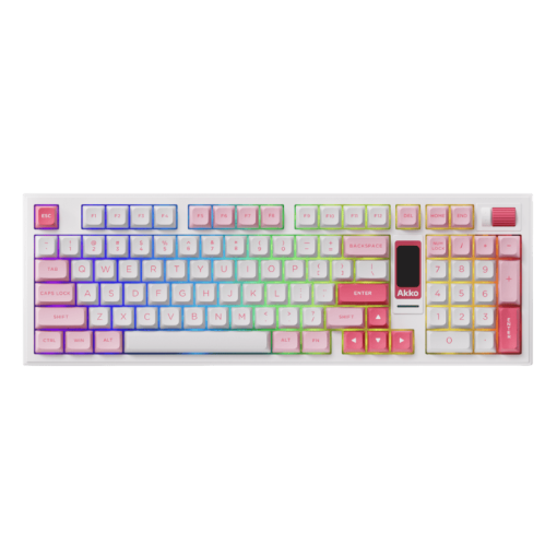 AKKO 5098B Prunus Lannesiana Keyboard - 98%, TFT LCD screen, Multi-modes, Gasket mount, PBT Dye-Sub Keycaps, Hotswap, 8000mAh