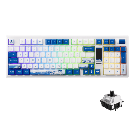 AKKO 5098B Santorini Keyboard - 98%, TFT LCD screen, Multi-modes, Gasket mount, PBT Dye-Sub Keycaps, Hotswap, 8000mAh