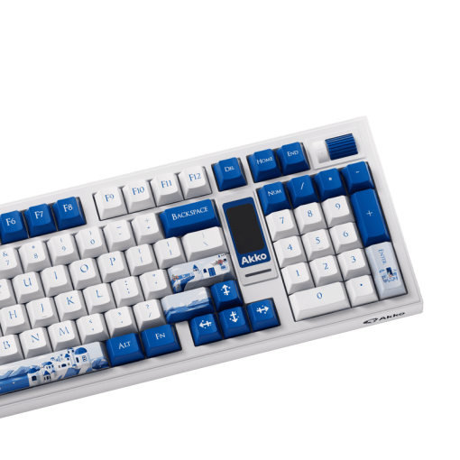 AKKO 5098B Santorini Keyboard - 98%, TFT LCD screen, Multi-modes, Gasket mount, PBT Dye-Sub Keycaps, Hotswap, 8000mAh