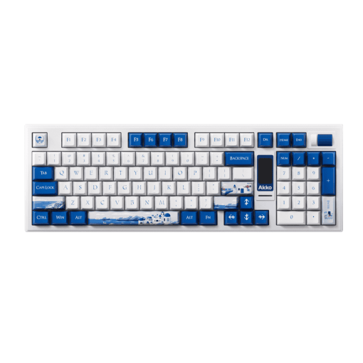 AKKO 5098B Santorini Keyboard - 98%, TFT LCD screen, Multi-modes, Gasket mount, PBT Dye-Sub Keycaps, Hotswap, 8000mAh