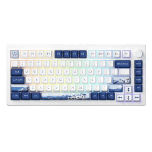 AKKO MOD007B-HE PC Santorini Sakura Pink Magnetic Switch Keyboard - 75%, RGB backlit, USB Type C 8K Hz Polling Rate Rapid Trigger