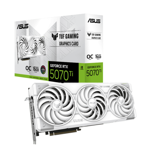 ASUS TUF Gaming GeForce RTX 5070Ti White OC Edition 16GB GDDR7 (TUF-RTX5070TI-O16G-WHITE-GAMING) Graphics Card