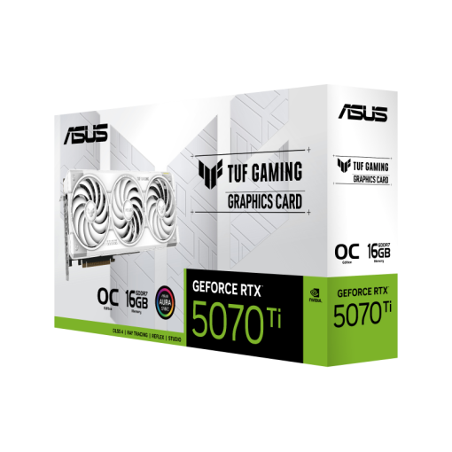 ASUS TUF Gaming GeForce RTX 5070Ti White OC Edition 16GB GDDR7 (TUF-RTX5070TI-O16G-WHITE-GAMING) Graphics Card