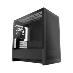 NZXT H3 Flow Black MATX Airflow Case - All Black, 1x F120Q (CV) Fan