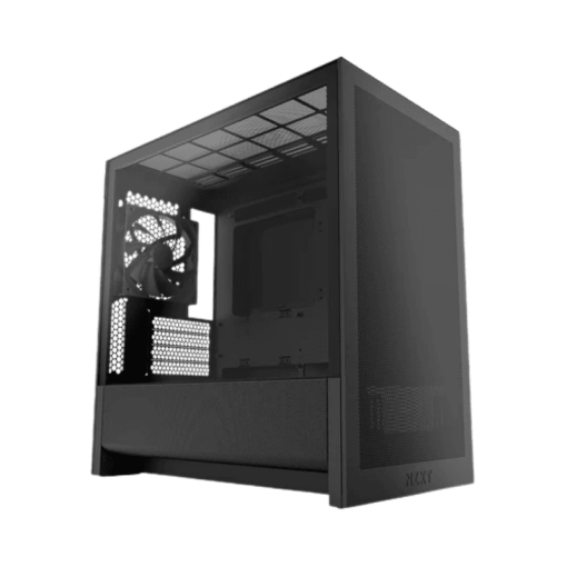 NZXT H3 Flow Black MATX Airflow Case - All Black, 1x F120Q (CV) Fan
