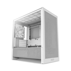 NZXT H3 Flow White MATX Airflow Case - All White, 1x F120Q (CV) Fan