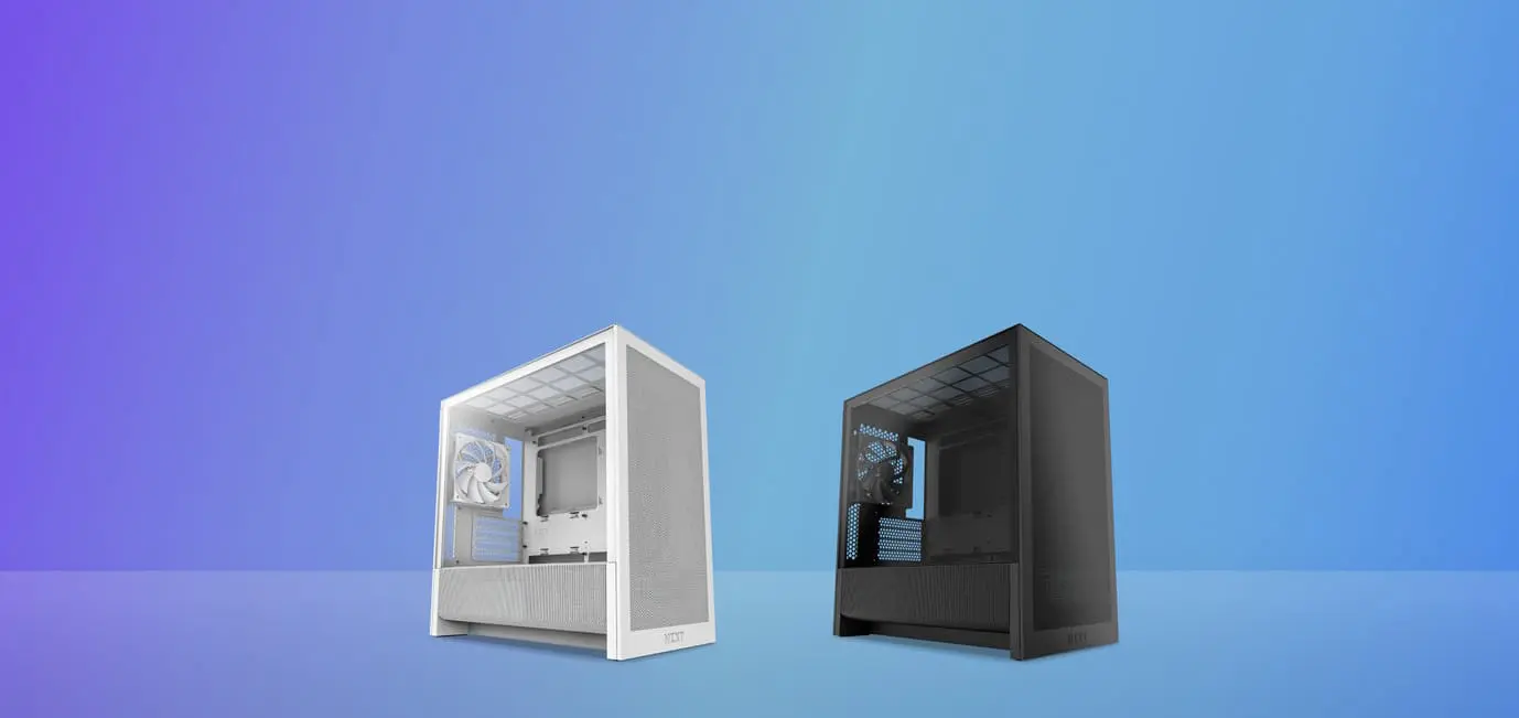 NZXT H3 Flow White MATX Airflow Case - All White, 1x F120Q (CV) Fan 19 H3 Sized Down