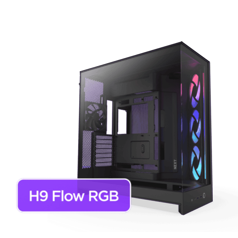 NZXT H9 Flow RGB Black Large Dual-Chamber Mid-Tower ATX Airflow Case 21 H9 Built to Flow 2
