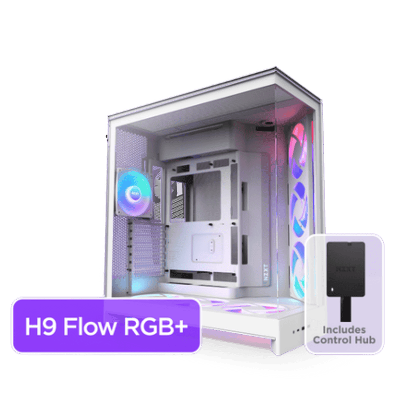 NZXT H9 Flow RGB Black Large Dual-Chamber Mid-Tower ATX Airflow Case 22 H9 Built to Flow 3