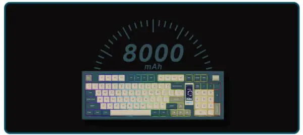 AKKO 5098B Ink Green Keyboard - 98%, TFT LCD screen, Multi-modes, Gasket mount, PBT Dye-Sub Keycaps, Hotswap, 8000mAh 25 Ink Green 5098B CQ CT GX 4 600x267 1