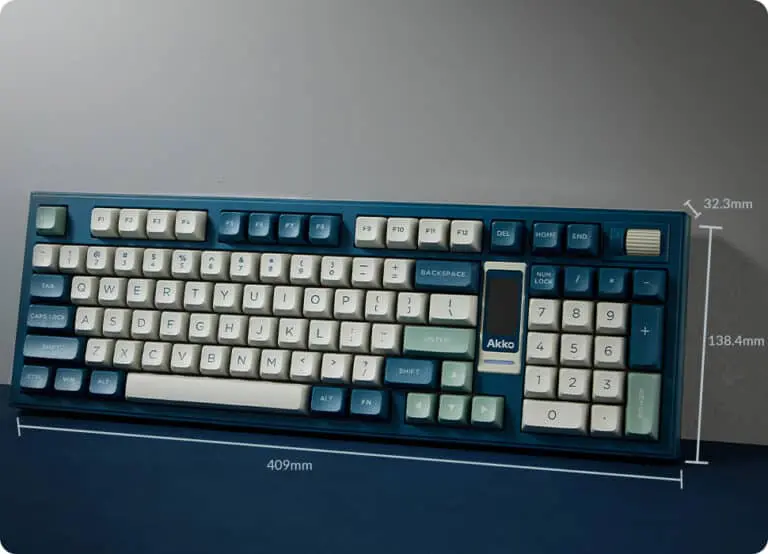AKKO 5098B Ink Green Keyboard - 98%, TFT LCD screen, Multi-modes, Gasket mount, PBT Dye-Sub Keycaps, Hotswap, 8000mAh 36 Ink Green 5098B XQ CC GX 768x554 1