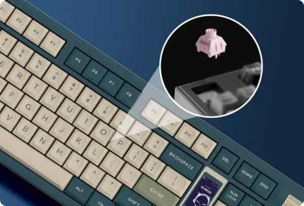 AKKO 5098B Ink Green Keyboard - 98%, TFT LCD screen, Multi-modes, Gasket mount, PBT Dye-Sub Keycaps, Hotswap, 8000mAh 34 Ink Green 5098B XQ XT GX 3 600x406 1