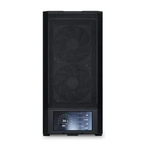 Lian Li LANCOOL 207 Digital Black Case - 6.5" LCD Screen, 2x140mm PWM front, 2x120mm PWM bottom fans pre-Installed