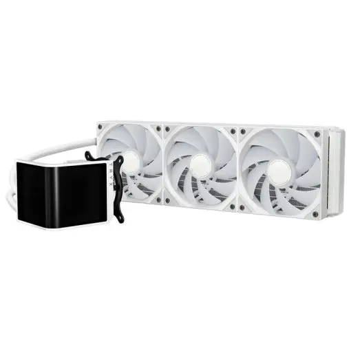 TRYX PANORAMA SE ARGB 360 WHITE AIO Liquid CPU Cooler - 6.5inch curved screen, 360mm radiator, Asetek Adela pump, 3x ARGB Gen2 Fans