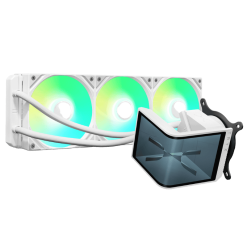 TRYX PANORAMA SE ARGB 360 WHITE AIO Liquid CPU Cooler - 6.5inch curved screen, 360mm radiator, Asetek Adela pump, 3x ARGB Gen2 Fans
