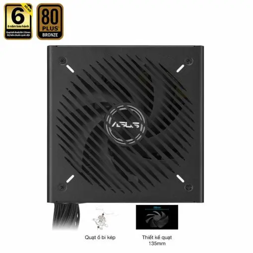 ASUS Prime 650B Black PSU - 650W Bronze, Dual Ball Fan Bearings, 135mm Fan Design