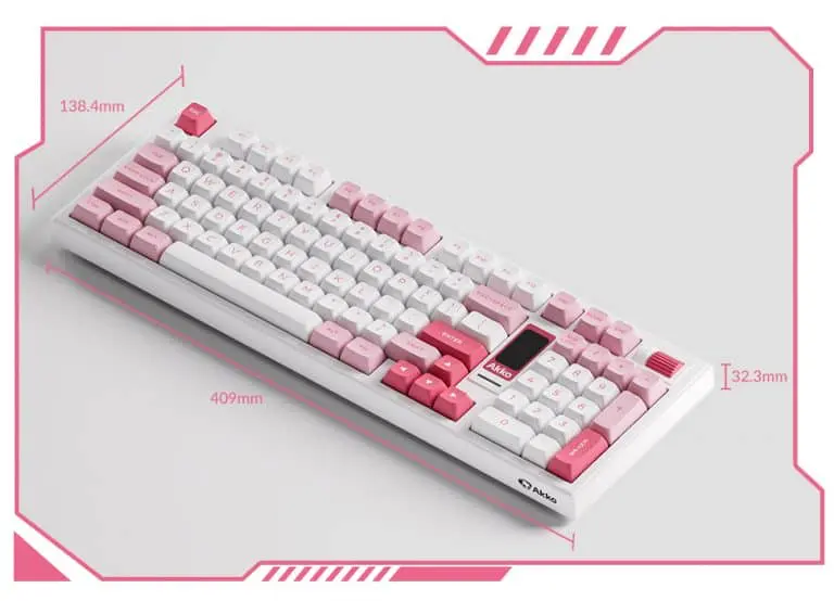 AKKO 5098B Ink Green Keyboard - 98%, TFT LCD screen, Multi-modes, Gasket mount, PBT Dye-Sub Keycaps, Hotswap, 8000mAh 54 Prunus Lannesiana 5098B XQ CC 768x554 1