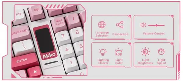 AKKO 5098B Ink Green Keyboard - 98%, TFT LCD screen, Multi-modes, Gasket mount, PBT Dye-Sub Keycaps, Hotswap, 8000mAh 40 Prunus Lannesiana 5098B XQ CT 3 600x267 2