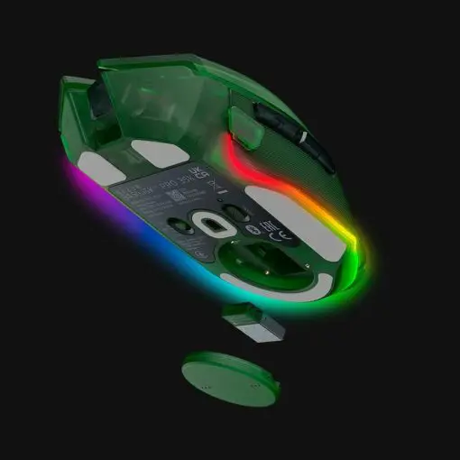 Razer Basilisk V3 Pro 35K Wireless Gaming Mouse - Phantom Green, 35000 DPI, Chroma RGB, HyperScroll Tilt Wheel