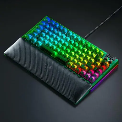 Razer BlackWidow V4 75% Phantom Green Tactile Gaming Mechanical Keyboard - Razer™ Orange Tactile Mechanical switches Gen-3