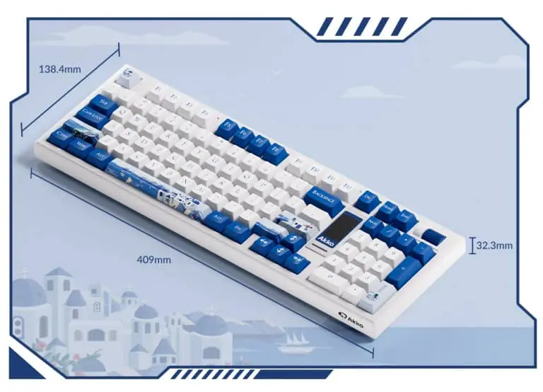 AKKO 5098B Santorini Keyboard - 98%, TFT LCD screen, Multi-modes, Gasket mount, PBT Dye-Sub Keycaps, Hotswap, 8000mAh 44 Santorini 5098B XQ CC 768x554 1