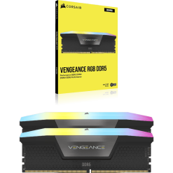 CORSAIR Vengeance RGB 96GB Memory Kit - Black, 96GB (2x48GB) DDR5, 6000MHz, CL36 DDR5 (CMH96GX5M2E6000C36) 16 Vengeance RGB DDR5 2UP BLACK 07