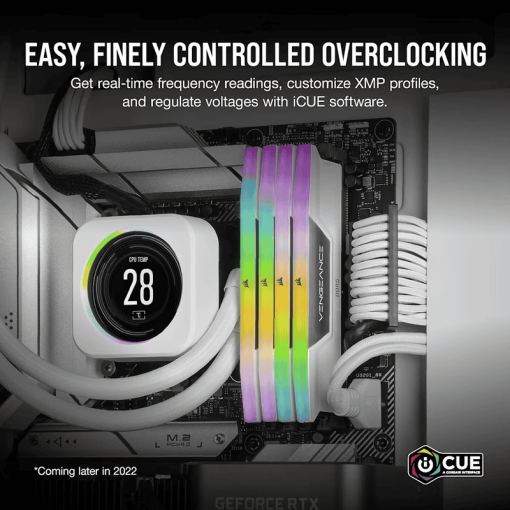 CORSAIR Vengeance RGB 32GB Memory Kit - White, 32GB (2x16GB) DDR5, 6000MHz, CL36 DDR5 (CMH32GX5M2E6000C36W)