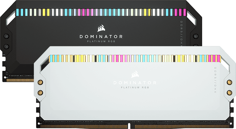CORSAIR Dominator Platinum RGB 32GB Memory Kit - White, 32GB (2x16GB) DDR5, 6000MHz, CL36 (CMT32GX5M2X6000C36W) 33 domplatrgb std feat crop