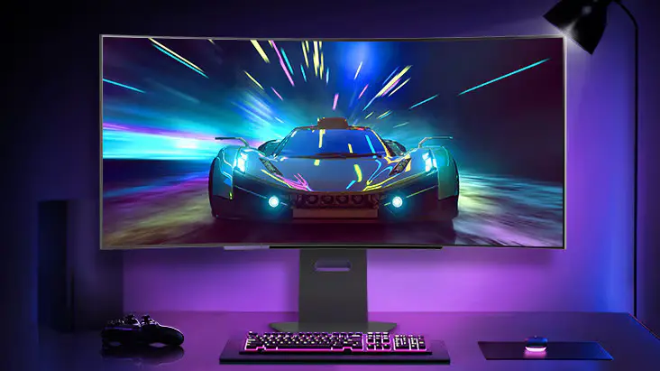 LG Ultragear OLED 45GS95QE-B Curved Gaming Monitor - 45 inch Curved WQHD (3440x1440), 240Hz 0,03ms (GtG), 280nits Gsync Compatible 65 ultragear 45gs95qe 12 1 anti glare low reflection