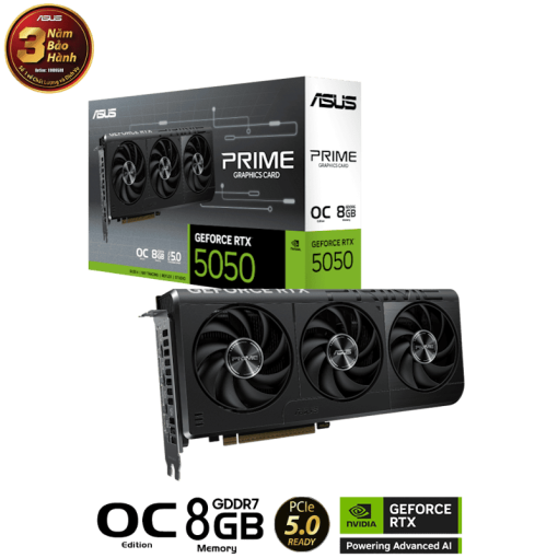 ASUS PRIME GeForce RTX 5050 OC 8GB GDDR6 (PRIME-RTX5050-O8G) Graphics Card