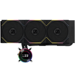 Lian Li Hydroshift II LCD-C 360TL Black AIO Liquid CPU Cooler - 3 x UNI FAN TL Wireless, 2.1 inch IPS 480×480 res LCD Screen