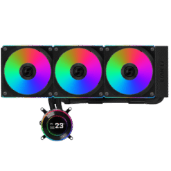 Lian Li Hydroshift II LCD-C 360CL Black AIO Liquid CPU Cooler - 3 x UNI FAN CL Wireless, 2.1 inch IPS 480×480 res LCD Screen