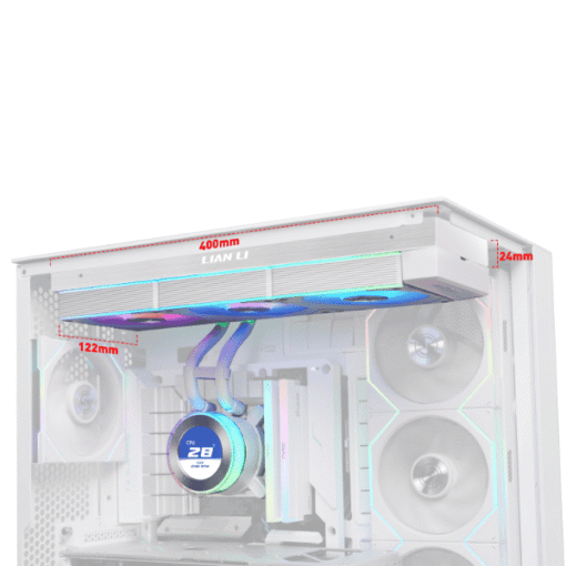 Lian Li Hydroshift II LCD-C 360CL White AIO Liquid CPU Cooler - 3 x UNI FAN CL Wireless, 2.1 inch IPS 480×480 res LCD Screen