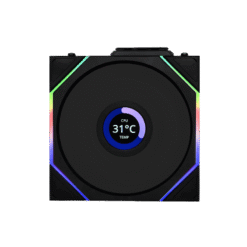 Lian Li UNI FAN TL120 LCD Wireless Single Black Fan (12TLLCD1W1B) - 1x 120mm fans, 2.4 GHz Wireless Signal for RGB & Fan Control