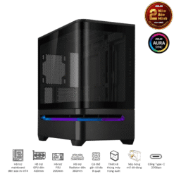 Trang chủ 10 ASUS Prime AP202TG Black M-ATX Tempered Glass Case