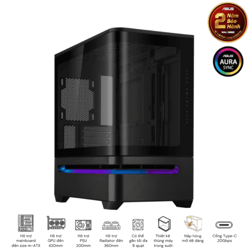 ASUS Prime AP202TG Black M-ATX Tempered Glass Case
