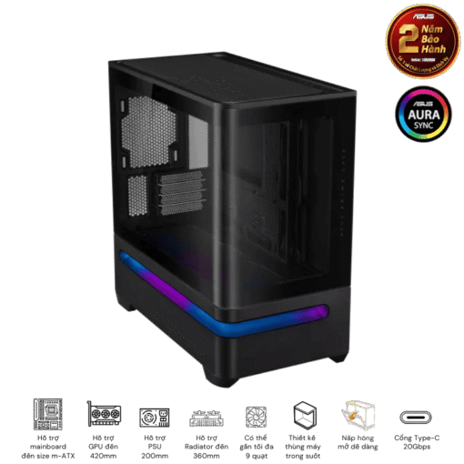 ASUS Prime AP202TG Black M-ATX Tempered Glass Case