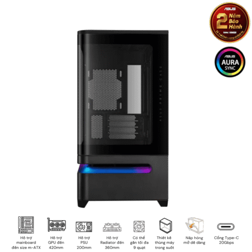 ASUS Prime AP202TG Black M-ATX Tempered Glass Case