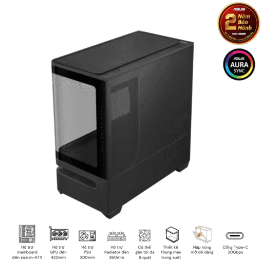 ASUS Prime AP202TG Black M-ATX Tempered Glass Case