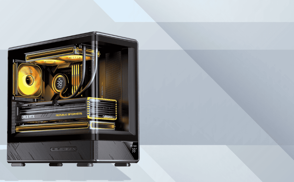 Jonsbo D200 Black One-Piece Glass Panel Micro-ATX Tower Case 22 1